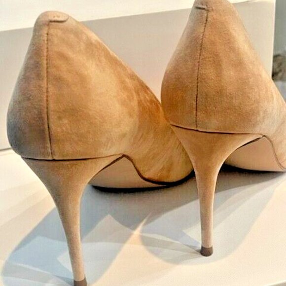 Steve Madden Luiza Tan Beige Suede Leather Classic Pumps Heels Shoes - Picture 6 of 9